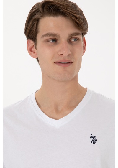 U.S. Polo Assn. Erkek Regular Fit V Yaka Siyah Basic Tişört 50298043-VR013