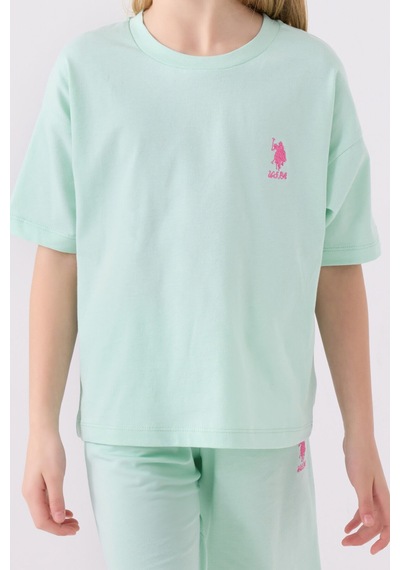 U.S. Polo Assn. U.s. Polo Assn Kız Çocuk Mavi Bermuda Takım 5274-43896 Mavi