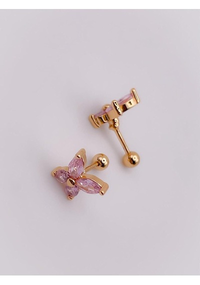 Taşlı Kelebek Figürlü Kıkırdak Helix Tragus Piercing 1adet çok renkli