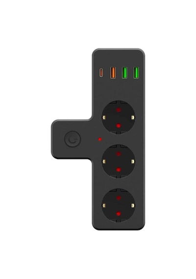 Lunaev Termal Akım Korumalı 3 Adet Soket,3 Adet Usb Ve 1 Adet Type-c Girişli 20 W Priz Model 3397 0