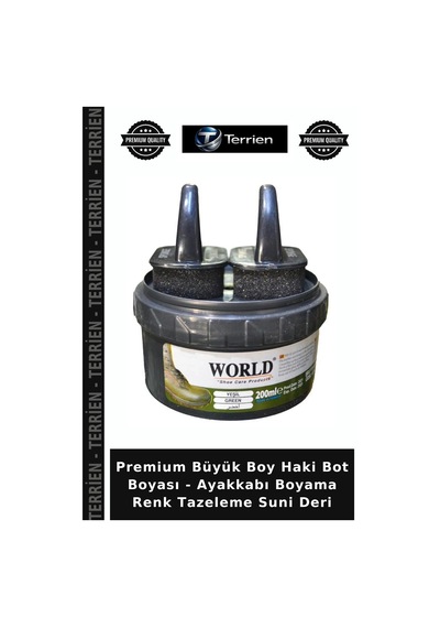 Terrien Premium Büyük Boy Haki Bot Boyası - Ayakkabı Boyama Renk Tazeleme Suni Deri Çok Renkli