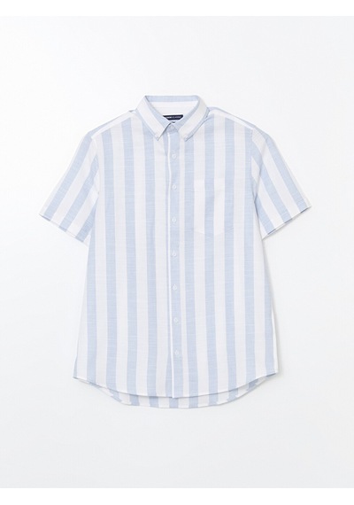 Lcwaıkıkı Classic Mavi Regular Fit Armürlü Cepli Erkek Gömlek