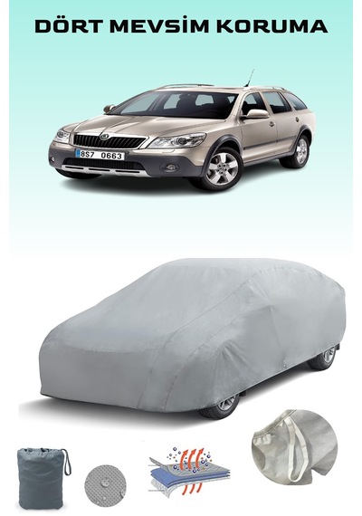 Skoda Octavia 3 Scout Uyumlu Araba Brandası, Oto Branda, Araba Çadırı, Su-güneş Geçirmez Gri