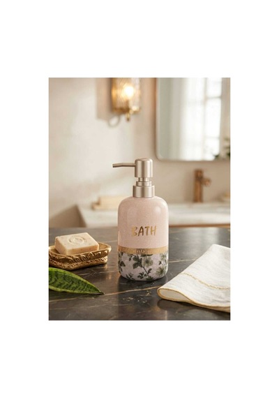 Porselen Sıvı Sabunluk - Lüks Banyo Ve Mutfak Sabunluk - 350 Ml Pembe - 887962033 Pembe