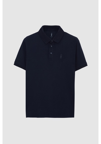 Twn Slim Fit Lacivert Pike Dokulu T-shirt 4ec146011784m Lacivert