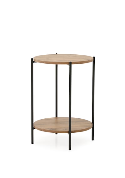 Arpelia Yuvarlak Tablalı İki Katlı Sehpa Q42x60 Cm