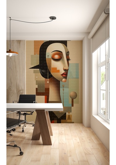 Abstract Kadın Portre Poster Duvar Kağıdı Renkli