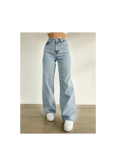 Woddi Nvn Hsn Cnk Fashion Nova Likralı Salaş Kadın Orta Kar Mavi Bel Salaş Paça New Sezon Taş1