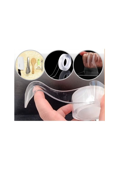 Çift Taraflı Nano Bant Yıkanabilir Güçlü Şeffaf Bant 3 m x 3 Cm N11.222