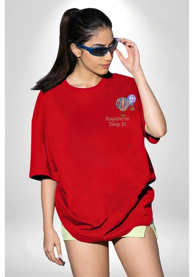 Uçan Hayaller Gökyüzünde Melek Kanatları Kırmızı Oversize Unisex Ön Ve Sırt Baskılı Tişört Kırmızı Uçan Hayaller Gökyüzünde Melek Kanatları Kırmızı Oversize Unisex Ön Ve Sırt Baskılı Tişört Kırmızı