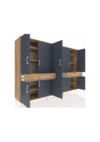 Hyperion Dolap 12 Raflı 2 Çekmeceli 8 Kapaklı 220x44x163 Çam-antr Çam-antrasit/çam Hyperion Dolap 12 Raflı 2 Çekmeceli 8 Kapaklı 220x44x163 Çam-antr Çam-antrasit/çam