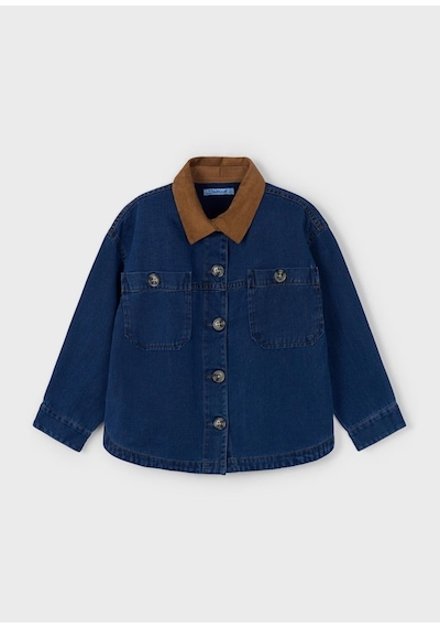 Mayoral Kız Çocuk Denim Gömlek Ceket 4135 Lacivert