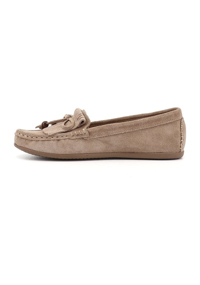 Gönderi(R) Gönderi R Kadın Kum Süet Fiyonklu Hakiki Deri Comfort Loafer Dyza86037180 Kum Beji