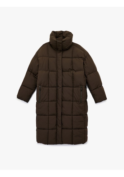 Koton Fermuarlı Cepli Dik Yaka Uzun Kollu Kapitone Su İtici Oversize Uzun Şişme Mont Haki 6wak00231ew Koton Fermuarlı Cepli Dik Yaka Uzun Kollu Kapitone Su İtici Oversize Uzun Şişme Mont Haki 6wak00231ew