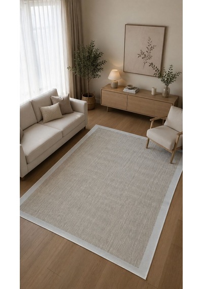 Sisal Nil Vanilya Krem Kaymaz Tabanlı Yıkanabilir Hasır Dokuma Halı Ss516 Çok Renkli