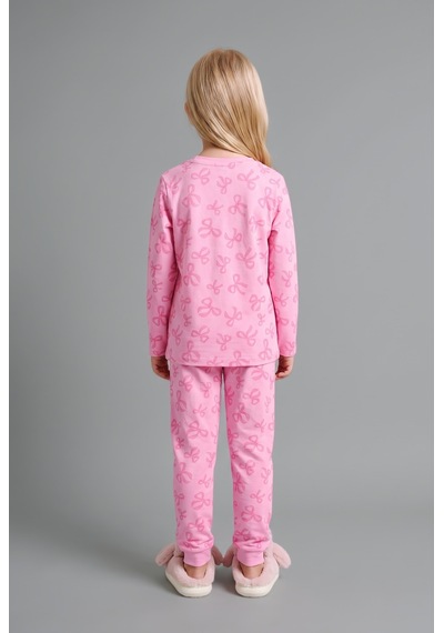 Defacto Uzun Kollu Üst Lastikli Paça Alt Fiyonk Desenli 2li Pijama Takımı Kız Bebek I3904a526auer105 Ekru-er105