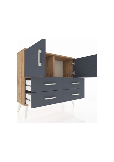 Arges Şifonyer 2 Raflı 4 Çekmeceli 2 Kapaklı 88x30x80 Çam-antrasit Antrasit Arges Şifonyer 2 Raflı 4 Çekmeceli 2 Kapaklı 88x30x80 Çam-antrasit Antrasit