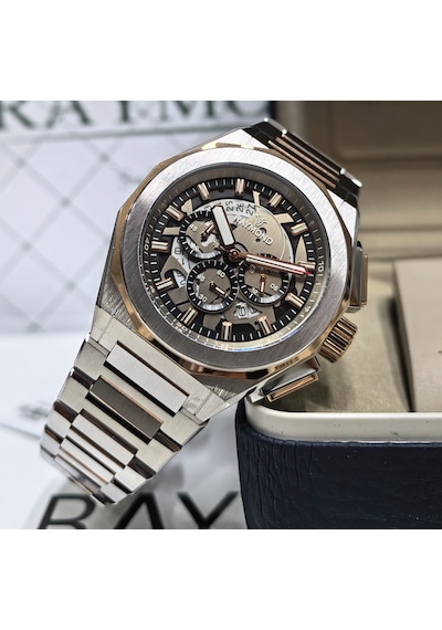 Raymond Premium Seri Çelik Erkek Kol Saati Gümüş - Rose Gold