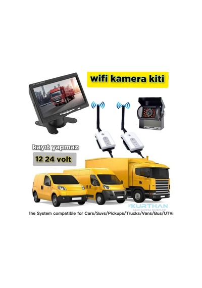 Bus Kamera+7 İnç Monitör+wifi Set 12-24 V Kayıt Yapmaz