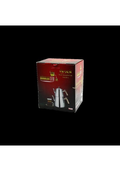 Mini Çelik Çaydanlık Seti 0. 9l + 1. 5l Kendinden Süzgeçli Reknli