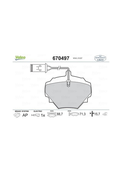 VALEO 670497 Arka Balata Rover Defender(98-16)Discovery (98-04)Range Rover(89-92)
