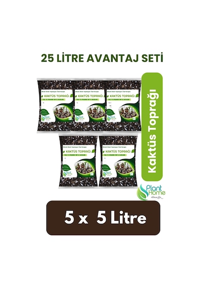 25 Lt Kaktüs Ve Sukulent Toprağı - 5x5 Lt Paket Hızlı Drenaj Hava Alan Karışım Diğer