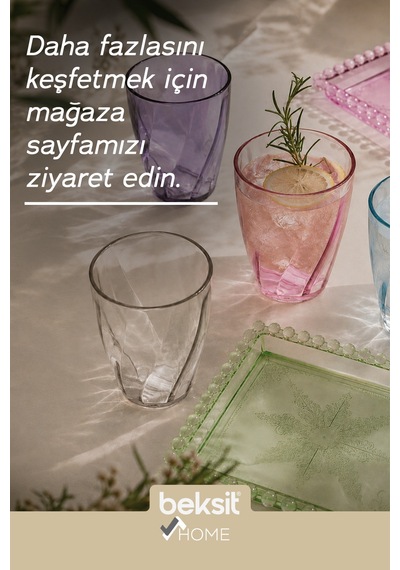 Home Glassy Kırılmaz Polikarbon 6'lı Bardak Pembe 400 Ml Pembe Pembe