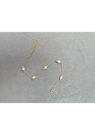 925 Ayar Papatya Silver 3 Renk İncili Dorica Bileklik Rose,gold,rodaj
