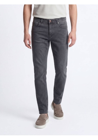 Kip Koyu Yeşil Slim Fit Denim Pamuk Karışımlı Pantolon
