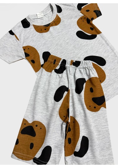 Aliş Kids Erkek Çocuk Pamuklu Gri Sevimli Köpek Desenli Kısa Kollu Şortlu Yazlık Pijama Takımı Aliş Kids Erkek Çocuk Pamuklu Gri Sevimli Köpek Desenli Kısa Kollu Şortlu Yazlık Pijama Takımı