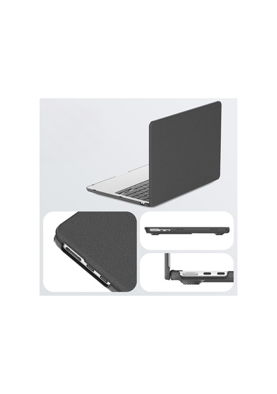 Apple Macbook Uyumlu Air 15 2024 Apple Macbook Uyumlu Deri Kapak - Siyah Diğer