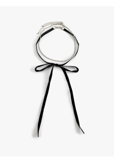 Koton Fiyonklu Zincir Choker Kolye Siyah 4wak70516aa