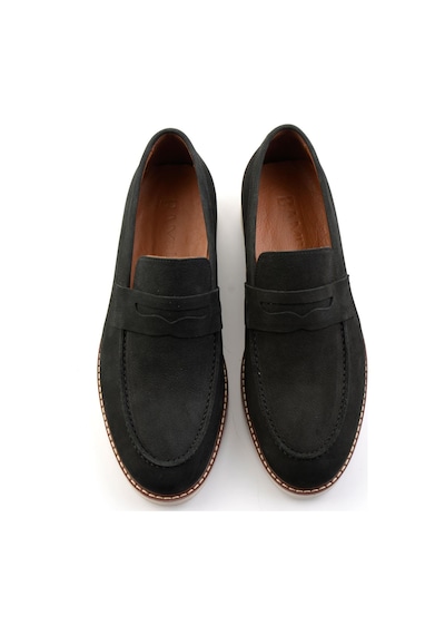 Bambi Siyah Hakiki Deri Erkek Loafer Ayakkabı E01547010701 Siyah