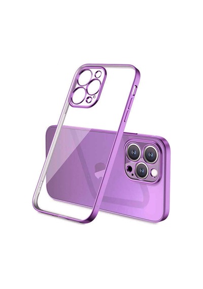 Apple Uyumlu iPhone 13 Pro Renkli Kenar Seffaf Kilif Kamera Korumali Silikon 400385679