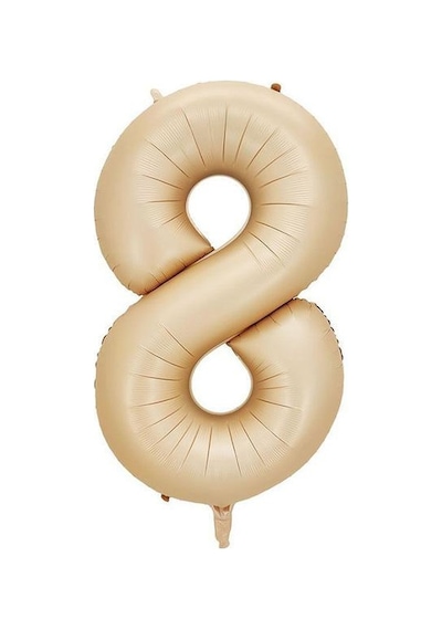 8 Rakam Karamel Folyo Balon 40 İnç 100 Cm