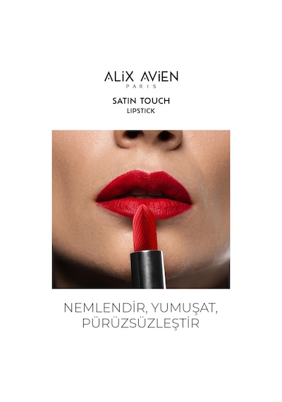 Alix Avien Uzun Süre Kalıcı Nemlendirici Pürüzsüz Etkili Yarı Mat Ruj Satin Touch Lipstick 818 Rookwood T.