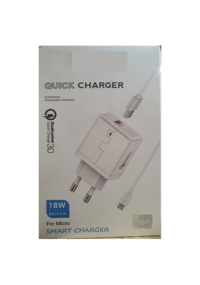 M-09 Smart Charger 18w 5v 3.1a Qualcomm Quick Charge 3.0 Şarj Aleti Usb Girişli Adaptör Mikro Usb Şarj Kablosu