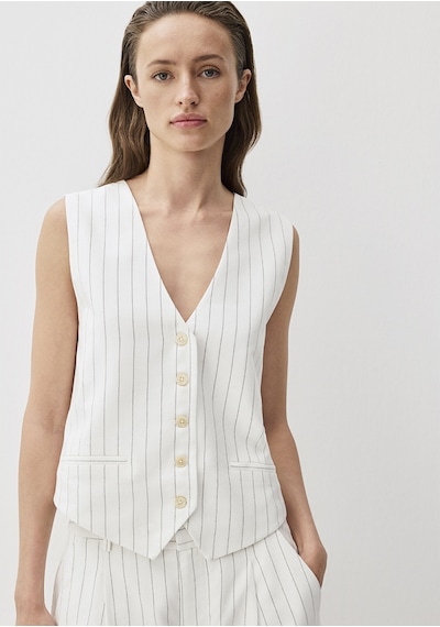 Mavi - Ekru Tencel Lyocell Karışımlı Yelek 1110685-89881 Ekru