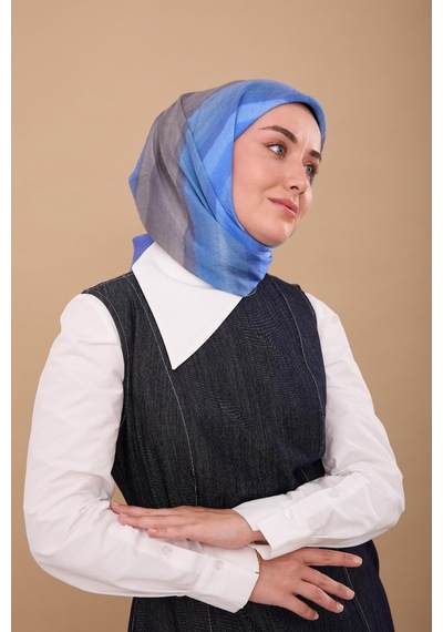 Silk Home Olinda İpek Eşarp 47005-03 Gümüş, Mavi, Gri, Mor, Bebe Mavi