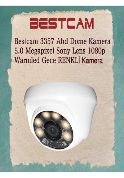 Ahd 3357 Dome Kamera 5 Mp Sony Lensli 1080p Warm Led Gece Renkli