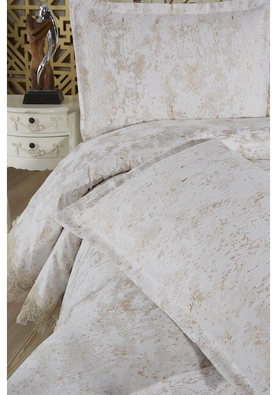 Çeyiz Diyarı Fransız Dantelli Valoria Çift Kişilik Yatak Örtüsü 230x250 Cm Çok Renkli