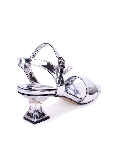 Dagoster Dza07-1284051 Gümüş Ayna İnce Topuklu Abiye Kadın Ayakkabı Gümüş