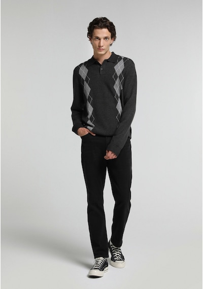 Colin's Colins Regular Fit Polo Yaka Jakarlı Erkek Gri Kazak Cl1083981 Q1.v1 Mga Gri Melanj