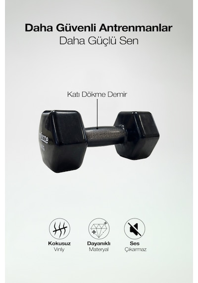 Proforce Vdb Dışı Vinil Kaplı Içi Çelik Döküm Ağırlık Dambıl 10 KG