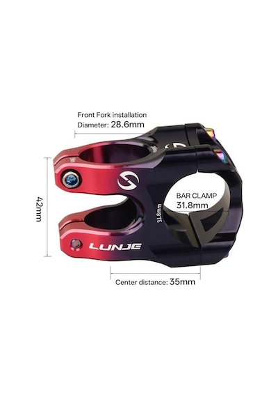Lunje Alüminyum 31,8mm Mtb Freeride Gidon Boğazı Bisiklet Gidon Boğazı Siyah Kırmızı Çift Renk Boğaz Turuncu
