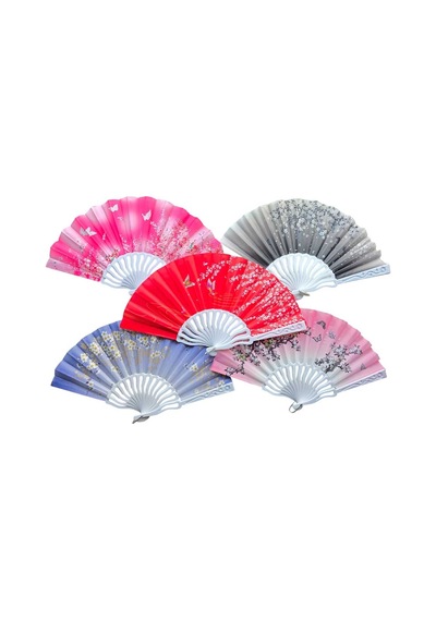Plastik Kumaş Yelpaze 12 Li Karışık Ob-049