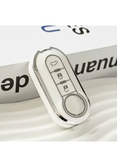 Fiat Panda Anahtar Kılıfı Beyaz-silver