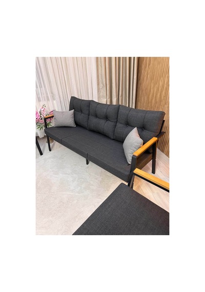 Houseart Bella 3+1+1 , Balkon, Bahçe - Cafe , Teras , Metal Kanepe Koltuk Takımı ,çay Seti Antrasit