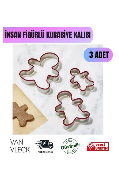 İnsan Figürlü Kurabiye Kalıbı Zencefilli Adam Şekilli Metal