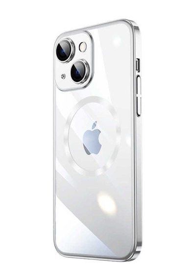 Apple Uyumlu iPhone 14 Plus Wireless Şarj Özellikli Sert Pc Csk Zore Riksos Magsafe Kılıf-gümüş